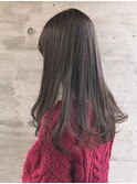 小顔レイヤーロブヘアウルフカットブリーチなしココアブラウン