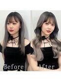 シルバーアッシュ#シールエクステ#イメチェン#ヨシンモリ#新宿