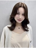 C58ブリーチなしダブルモカベージュミディアム韓国レイヤー