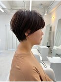 別府ショートボブ顔まわりレイヤーカット髪質改善カラー30代