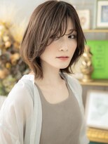 カバーヘア ブリス 北浦和(COVER HAIR bliss) センターパートくせ毛風くびれショートボブA1北浦和20代30代40代