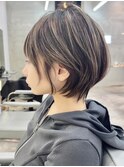 ハイライト×ショートウルフ　ウルフカット　ショートウルフ