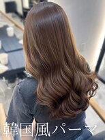 アミー 池袋(Ammy) コテ巻き風パーマ /韓国風パーマ/ヘーゼルベージュ/レイヤー