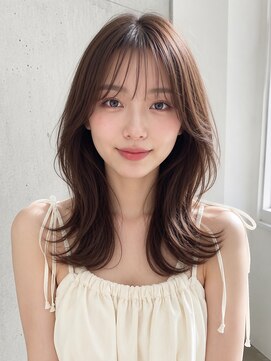 ノア 三宮店(NOA) 【NOA】透けバング×韓国風くびれミディアムレイヤー