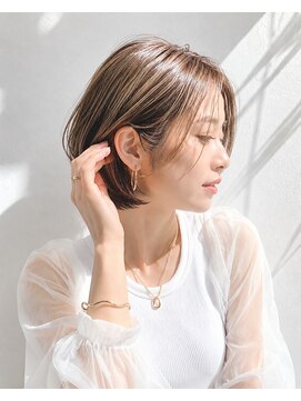 アッシュ 学芸大学店(Ash) グラボブ/大人女性/ラテベージュ/白髪ぼかし/脱白髪染め