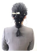 編み下ろしアレンジ_ウォーターフォール毛先パーマ_ba265822