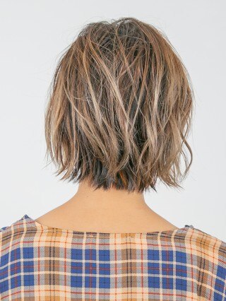 みけみけ　Cheveux Pluriels フランスサロン　レイヤーボブ フレンチガーリーオン眉ショートボブウルフプリカールくすみブル
