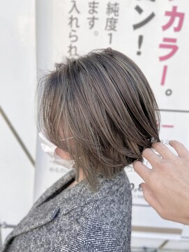 クオリス 赤塚店(QUALIS) 30代40代大人カッコイイ/ナチュラルボブ/ハイライト/ベージュ