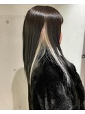 ダブルカラーインナーカラーブロンドベージュケアブリーチロング