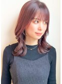 大人かわいいくびれヘア♪ダスティーピンク