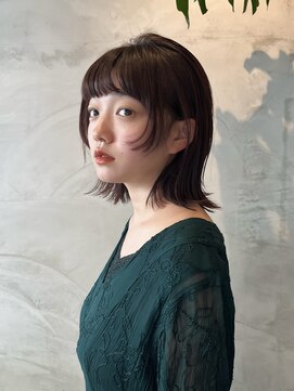 ヒュージ 三軒茶屋(huge) くびレイヤー/小顔レイヤーカット/前髪/ラベンダーグレージュ