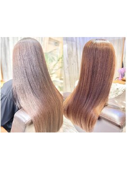 何度も触れたくなる。もっちり質感が自慢の縮毛矯正で美しいツヤ髪へ髪質改善♪