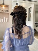 【 Blowfy 】結婚式 ヘアアレンジ ハーフアップ