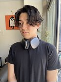 メンズセンターパートパーマ
