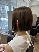 地毛風ストレート　まとまるボブ　縮毛矯正