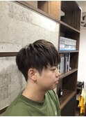 マットブラウンカラーショートマッシュ