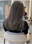 レイヤーカット グレージュ ハイライト