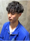 波巻きパーマ　ミニマッシュ　刈り上げショート　爽やか