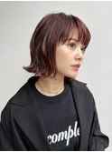 大人可愛いミニボブ前髪あり切りっぱなしボブ丸顔絶壁K20241109