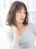 前髪パーマアースカラーフレンチカジュアルh3越谷20代30代40代