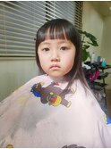 キッズカット/オン眉ぱっつん前髪/キッズヘアカット/子連れ歓迎