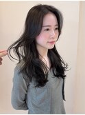 顔周りカット くびれ巻き レイヤーカット 韓国ヘア 艶髪 20代