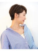 大人ショート耳掛けマッシュショートマロンベージュ