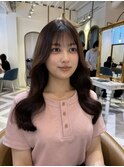 デジタルパーマレイヤーカット顔周り前髪ミディアムロング北千住