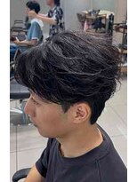 アッシュ 高幡不動店(Ash)&nbsp;フェザーショートセンターパートニュアンスパーマ曲がる縮毛矯正