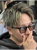 メンズハイライトメッシュ金髪金メッシュ