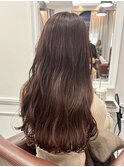 大人可愛い艶髪秋色カラーチェリーレッドブラウン/オオタユキ