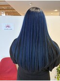 インナーカラー,ブルーネイビー,デザインカラー【草加】