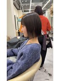 イメチェン　ボブ　外ハネボブ　美髪　ホワイトブロンド　韓国