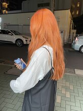 MARL矢場町　ブリーチ/ハイトーン/ダブルカラー/レイヤーカット/ボブ/ブリーチパーマ&nbsp;ワンブリーチでつくるオレンジ
