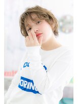 ミック ヘアアンドメイク アップ 駒込店(miq Hair&Make up)&nbsp;外国人風ハイライトカラー無造作カーリーピュアショート