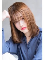 メーヴェ(Mowen) mowen×外ハネミディアム×ラフウェーブ×モカベージュ