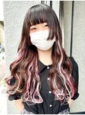 ☆ピンクとホワイトのインナーエクステ☆町田駅/インナーカラー