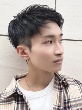 クオル 立川(QOL) ビジネスショートツイストスパイラルパーマツーブロック刈り上げ