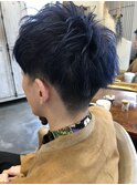 アッシュブラックハイライトスパイキーショート/仙台/髪質改善