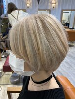 ラゴム 池袋(LAGOM)&nbsp;切りっぱなしボブ/美髪/ピンクブラウン[池袋/髪質改善]