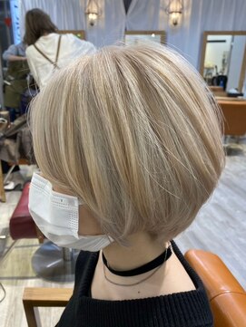 ラゴム 池袋(LAGOM) 切りっぱなしボブ/美髪/ピンクブラウン[池袋/髪質改善]