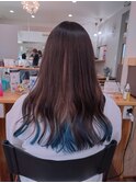 インナーカラーの裾カラー
