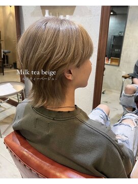 ヘアメイク リヴ(Hair Make Liv) ミルクティーベージュ×メンズウルフ