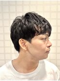 メンズカットビジネスパーマゆるふわ癖だしセット簡単前髪あり