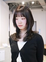 アルバム 池袋(ALBUM) グレージュおくれ毛ウルフレイヤーミディアム_F20695