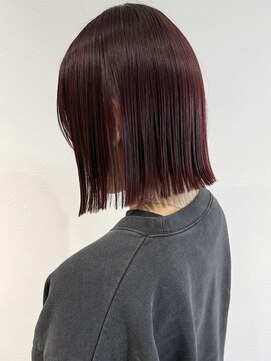 ラミエバイメルト 下北沢(lamie by melt) 花田/ボブ小顔ブリーチなしダブルカラーワインレッド下北沢韓国