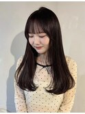 小顔/オリーブグレー/ココアベージュ/黒髪/レイヤー