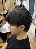 ナチュラルセンターパート/ニュアンスパーマ曲がる縮毛矯正