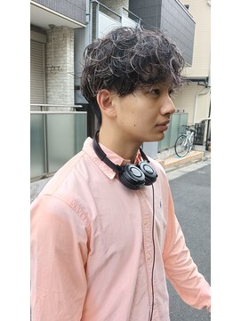スエード(suede) ハイライト×縦巻きパーマ