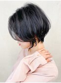 秋色艶感ショートボブ◎30代40代前髪あり小顔ひし形